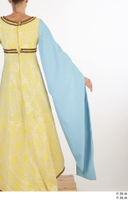  Photos Woman in Historical Dress 13 15th century Medieval clothing arm blue Yellow and Dress sleeve upper body 0004.jpg